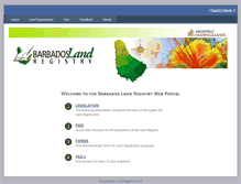 Tablet Screenshot of landregistry.gov.bb